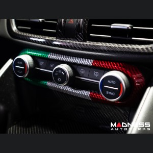 Alfa Romeo Stelvio Air Conditioning Dash Bezel - Carbon Fiber - Pre '20 - Italian Theme - Feroce Carbon